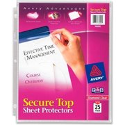 AVERY DENNISON Avery Secure Top Load Sheet Protector, 8-1/2inW x 11inH, Clear, 25/PK 76000